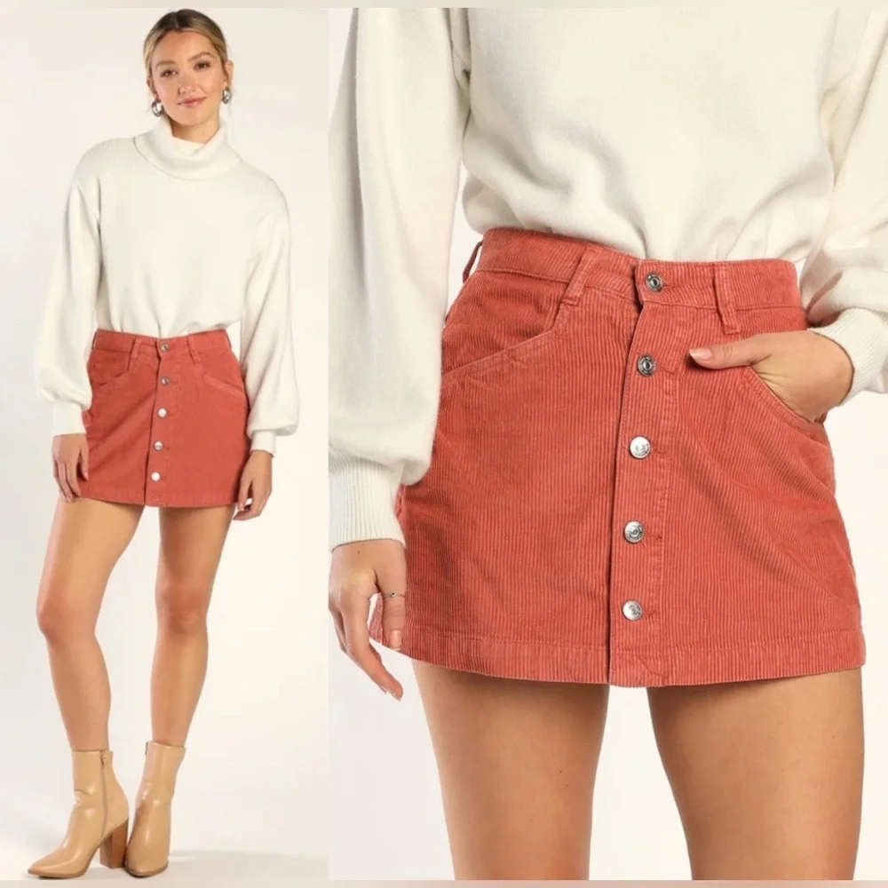 Free People Ray Corduroy Mini Skirt
